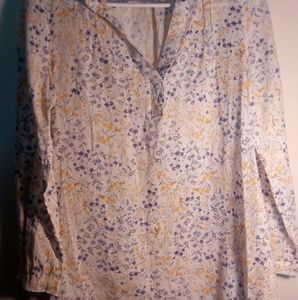 Old Navy linen blended floral print top